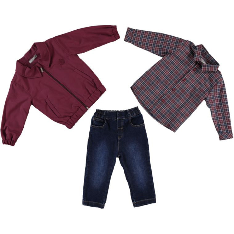 Комплект куртка, сорочка, джинси 22624RED Monna Rosa Турція 5-6(р)