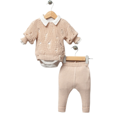 Комплект кофта, боді, штани 8149 beige Nipperland Турція 3-6 m(р)