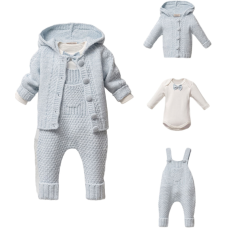 Комплект кофта, боді, напівкомбінезон 8163 blue Nipperland Турція 6-9 m(р)
